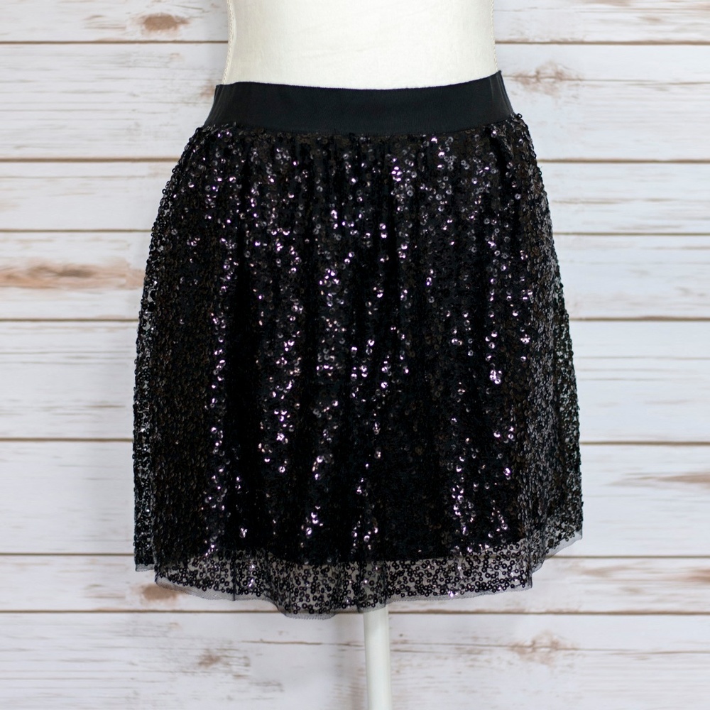J.crew Black Sequin MIni Skirt, size 4